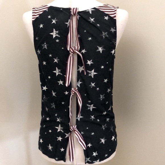 Others Follow. Open Back Tank. Stars & Stripes. Navy Blue, Red, White. Medium. - Picture 5 of 8